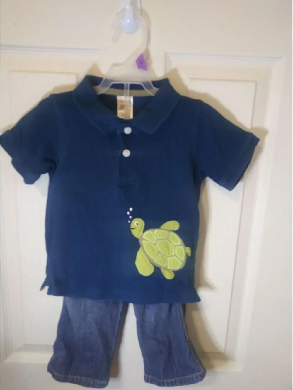 Old Navy Boys Jeans - Gymboree Polo Shirt Turtle Graphic Size 12-18 Months Navy